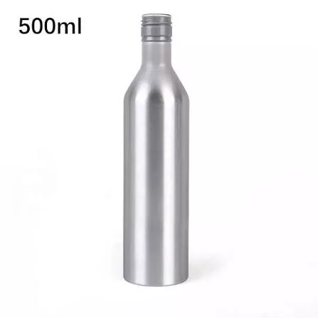 500 ml slank høj spritflaske i aluminium med ROPP-skruelåg