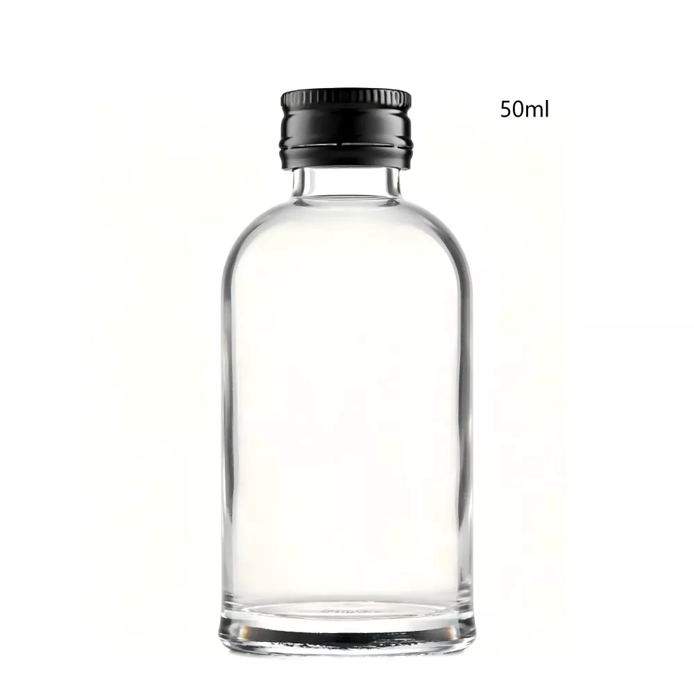 50ml glas rund irsk whiskyflaske med skruelåg
